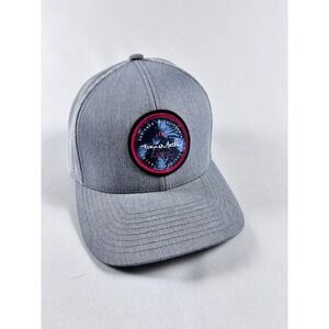 TravisMathew Flexfit Trucker Hat Grey Mesh Back California Patch Cap L/XL